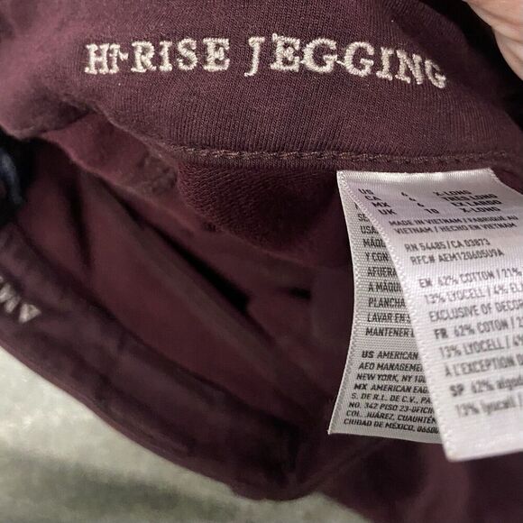 Maroon American Eagle Super Stretch Skinny Jeggings Sz 6 - Picture 4 of 5